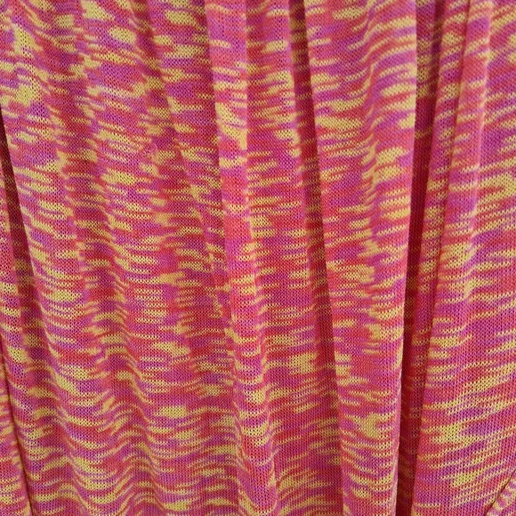 Free People Space Dye Tunic Dress Top Pink Yellow Sz.L Boho FP Spring Beach - Picture 4 of 13